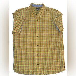 Toad & Co Airscape short sleeve button down shirt men’s XL plaid Organic Cotton